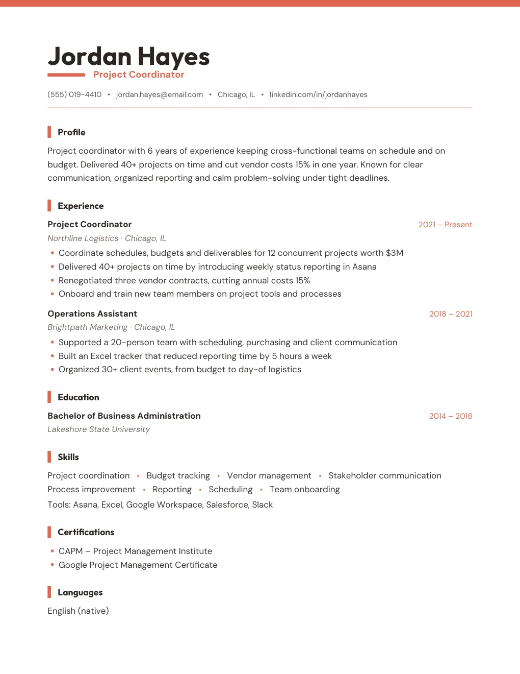 Coral resume design