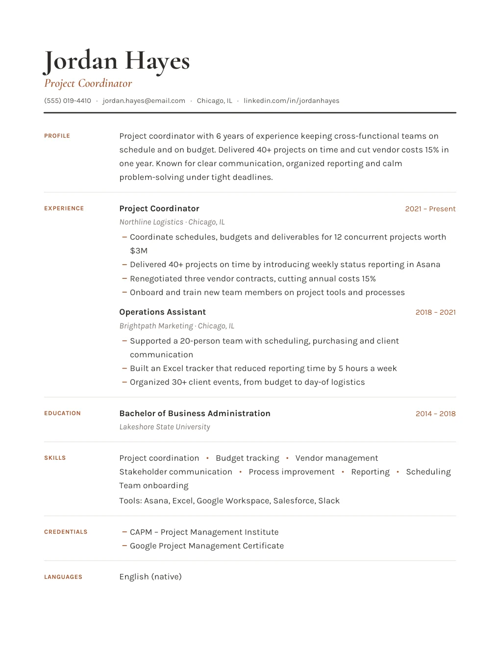 Folio resume design
